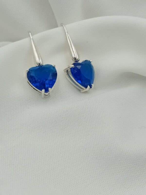 Aretes Corazón Azul Clic - Image 2